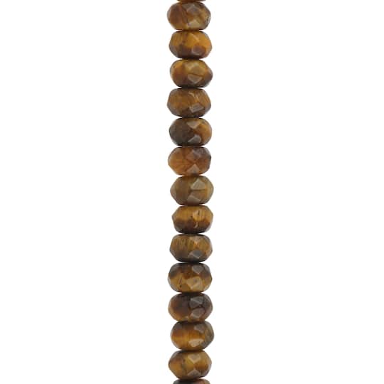 Yellow Tiger's Eye Faceted Rondelle Beads, 6mm by Bead Landing™